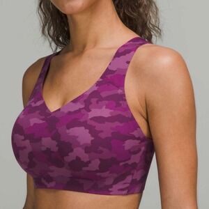 Lululemon Enlite Weave Back High Support Bra Purple Camo 36D Sports Plum Running